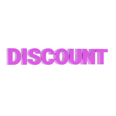 discount shopping text 3d icon
