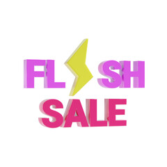 flash sale shopping text 3d icon