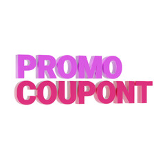 promo coupont text 3d icon