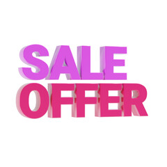 sale offer shopping text 3d icon