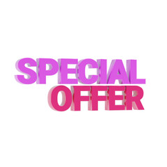 special offer shopping text 3d icon