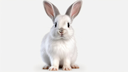 Happy white cute rabbit
