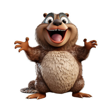 Mole cartoon character on transparent Background