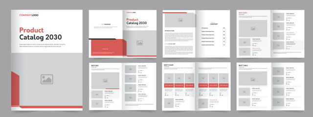 Catalogue Template Design, Furniture Products Catalog layout, editable design