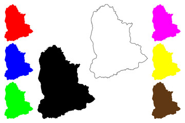 Lemdiyya city (People's Democratic Republic of Algeria) map vector illustration, scribble sketch Médéa or Medea map