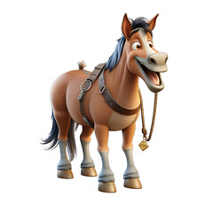 Mule cartoon character on transparent Background