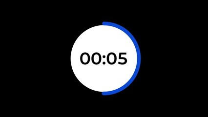 10 Second Timer countdown Animation with transparent background 