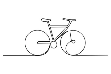 Single-line continuous bicycle drawing vector art and one-line outline bicycle illustration
