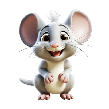 Rat cartoon character on transparent Background