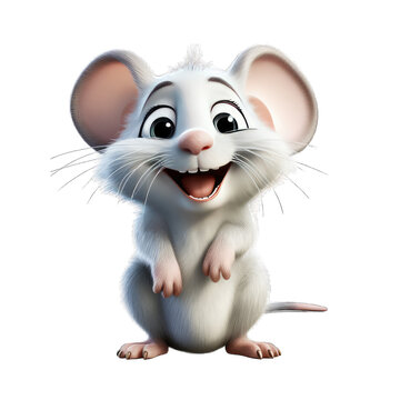 Rat cartoon character on transparent Background