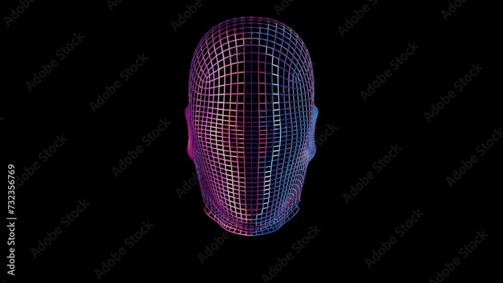 Aufkleber this abstract, colorful intelligence face scanner features a screen that cycles through various glow