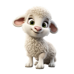 Sheep cartoon character on transparent Background
