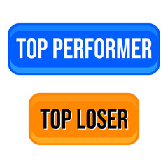 Top performer loser company finance button icon label design vector
