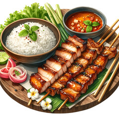 Grilled Pork With Sticky Rice