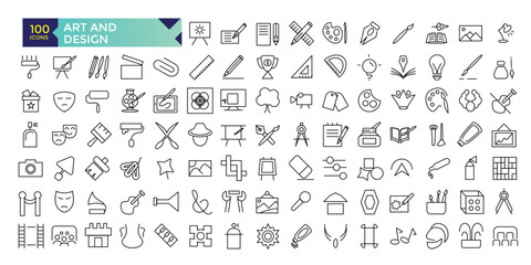 Art and Design icons graphic design tools collection © Rubbble
