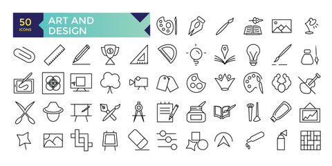Art and Design icons graphic design tools collection © Rubbble