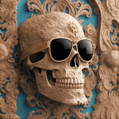 ornamental carved skull artwork