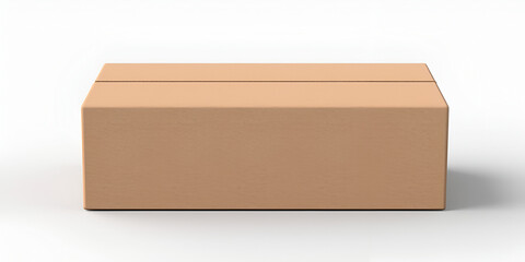  Brown blank cardboard box packaging on white background  
