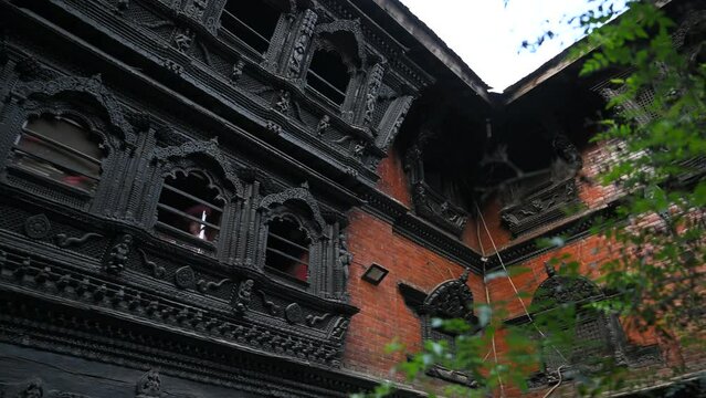 Nepal Basantapur Kathmandu Durbar Square Kumari Ghar Slow Motion Stabilizer L World Heritage Site