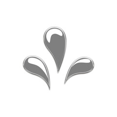 Chrome liquid drops. Abstract metal icon of liquid drops. Aluminum mold design element isolated on transparent background. Futuristic style