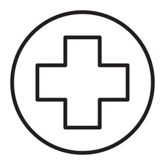 Red Cross line icon.