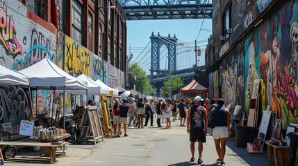 Obraz premium Sunshade at Street Art Fair