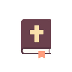 Bible book icon, flat vector design