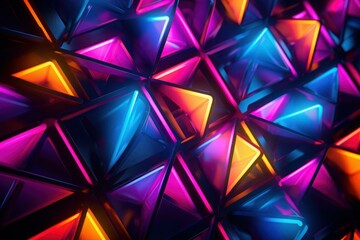 Imaginative Abstract neon geometric futuristic. Futuristic prism. Generate Ai