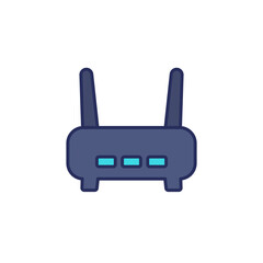 wi-fi router, modem icon with outline