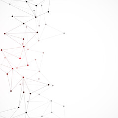 Minimalistic design with connecting the dots and lines. Abstract geometric background of science and technology concept