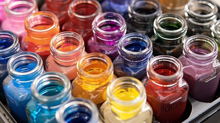 Artist Inks in Glass Bottle and Plastic Box