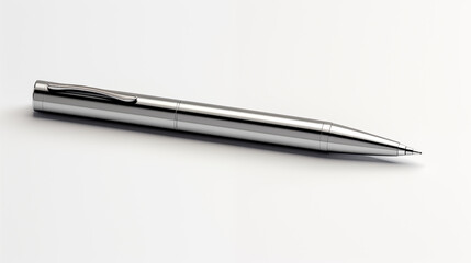 Close-up image of an elegant metallic ballpoint pen