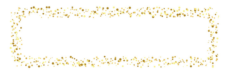 Shimmering Gold Glitter Rectangle Frame - Elegant Transparent Border for Stunning Designs