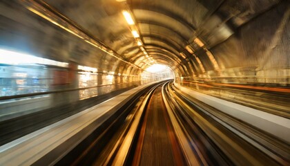 fast moving train in tunnel