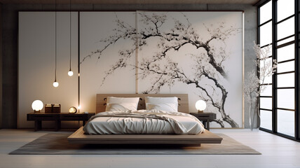 japanese style decoration interior design of modern bedroom