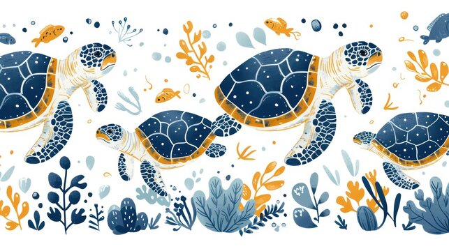 turtle seamless pattern