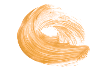 Shiny orange brush watercolor painting isolated on transparent background. watercolor png