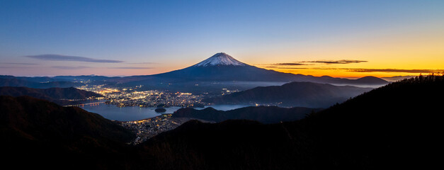 Aerial view of Mount fuji,Shindotoge view point, Japan