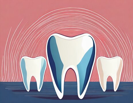 Theeth illustration in a simple abstract background, dental health concept