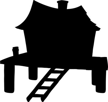 recommend clip art: Cozy wooden cabin illustration