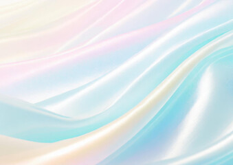 水色とゴールドのサテンイメージのウェーブ背景テクスチャ