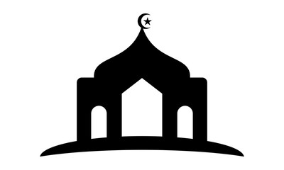 black mosque icon vector logo