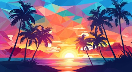 Fototapeta na wymiar an abstract colored tropical sky and sunset background