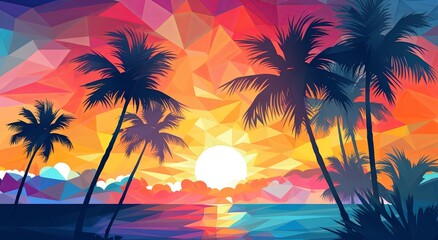 an abstract colored tropical sky and sunset  background