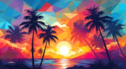 an abstract colored tropical sky and sunset  background - obrazy, fototapety, plakaty