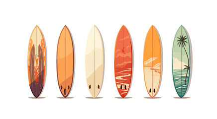 surfboards. Vector illustration