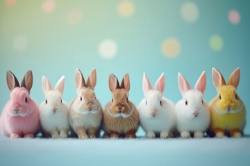 Happy Easter Eggs Basket floppy ears. Bunny in flower easter service decoration Garden. Cute hare 3d warmth easter rabbit spring illustration. Holy week Digital Card card wallpaper Soil