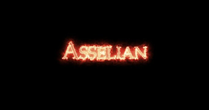 Asselian written with fire. Loop