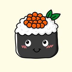 cute food illustration on a beige background