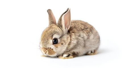 Fototapeta premium Cute happy smiling baby bunny rabbit isolated on a white background